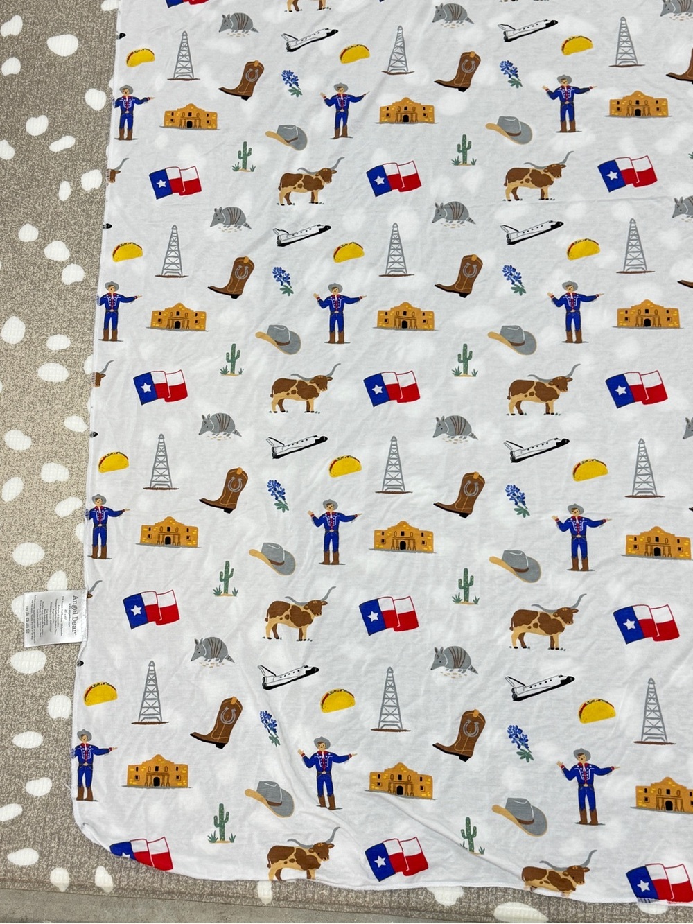 Angel Dear bamboo Texas print blanket swaddle stroller baby Alamo Longhorns nasa